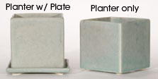 Cube planter with drip plate and planter only