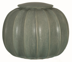 Fluted Globe with Lichen Glaze